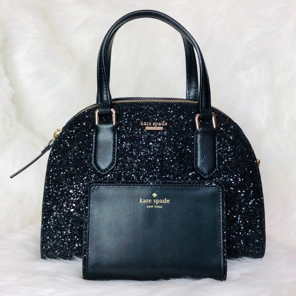 kate spade Handbags - Kate Spade Mini Reiley Glitter Satchel Wallet Set